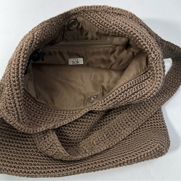 The SAK Purse Shoulder Large Hobo Bag Boho Tan Crochet Beige Handbag Purse - Picture 3 of 12